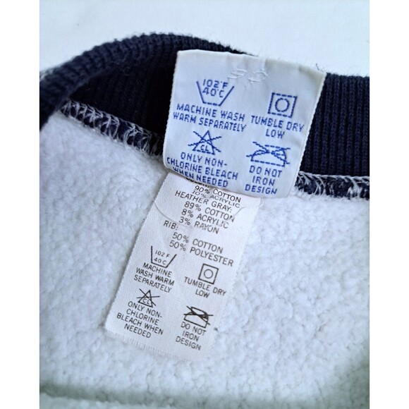 Vintage Champion Size XL Reverse Weave Avalon Varsity Gray Navy Blue 90s Sweater - Picture 5 of 12